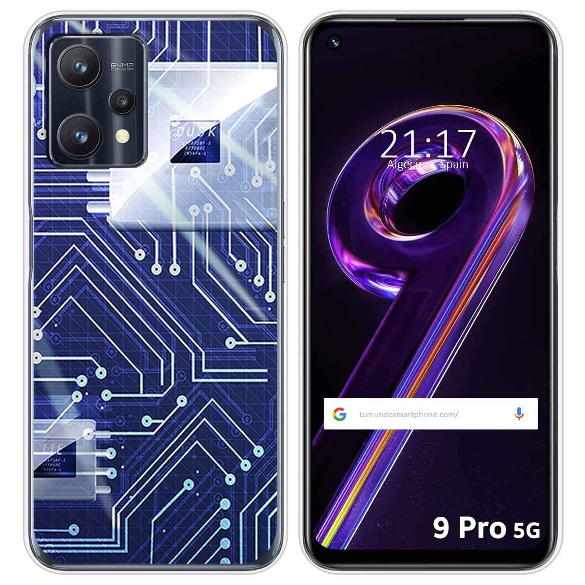Funda Silicona para Realme 9 Pro 5G diseño Circuito Dibujos