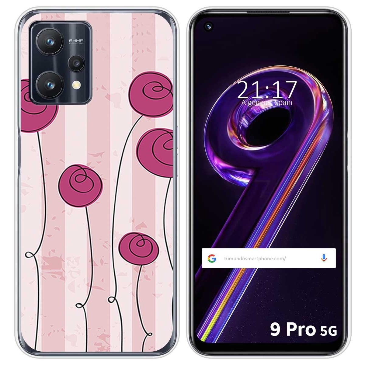 Funda Silicona para Realme 9 Pro 5G diseño Flores Vintage Dibujos
