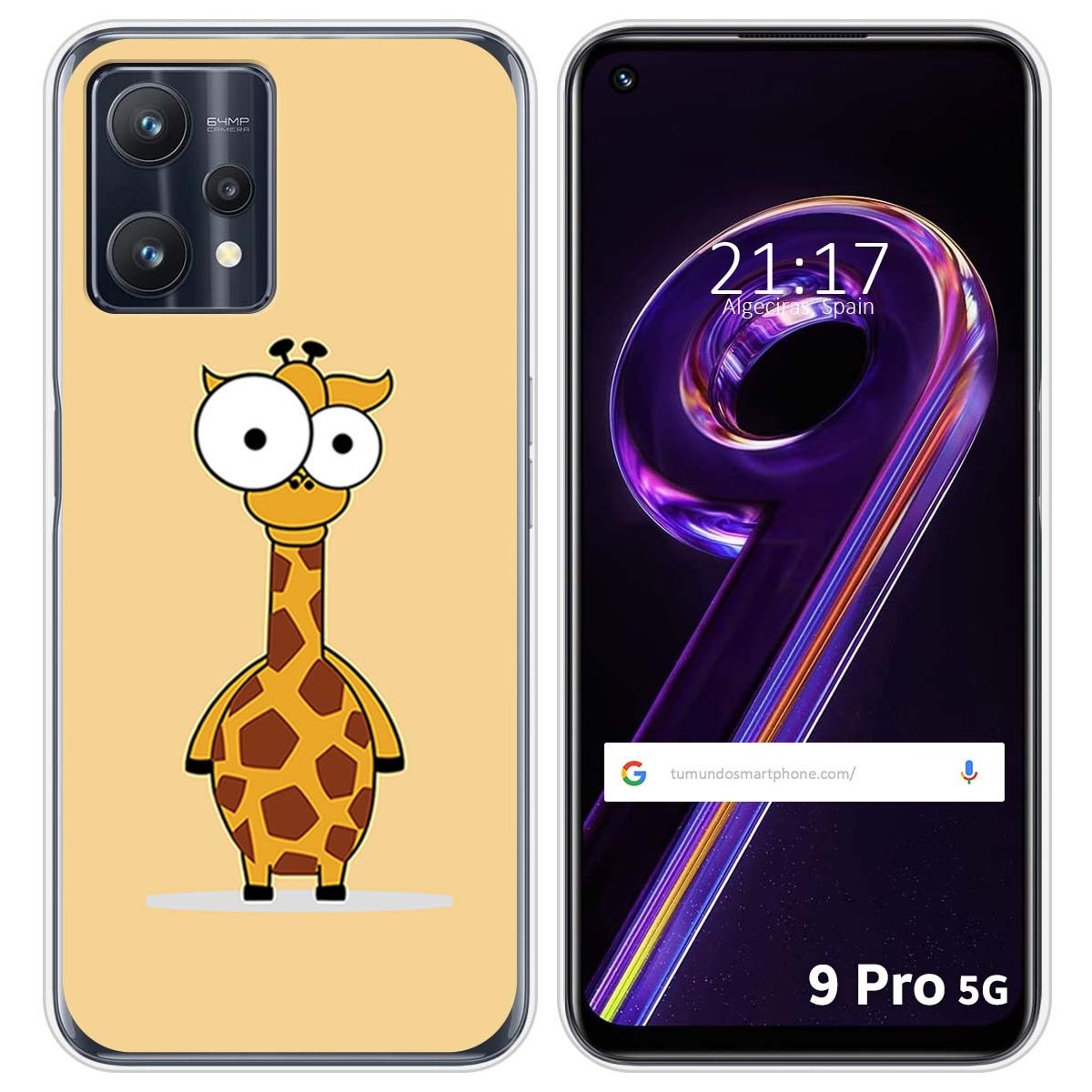 Funda Silicona para Realme 9 Pro 5G diseño Jirafa Dibujos