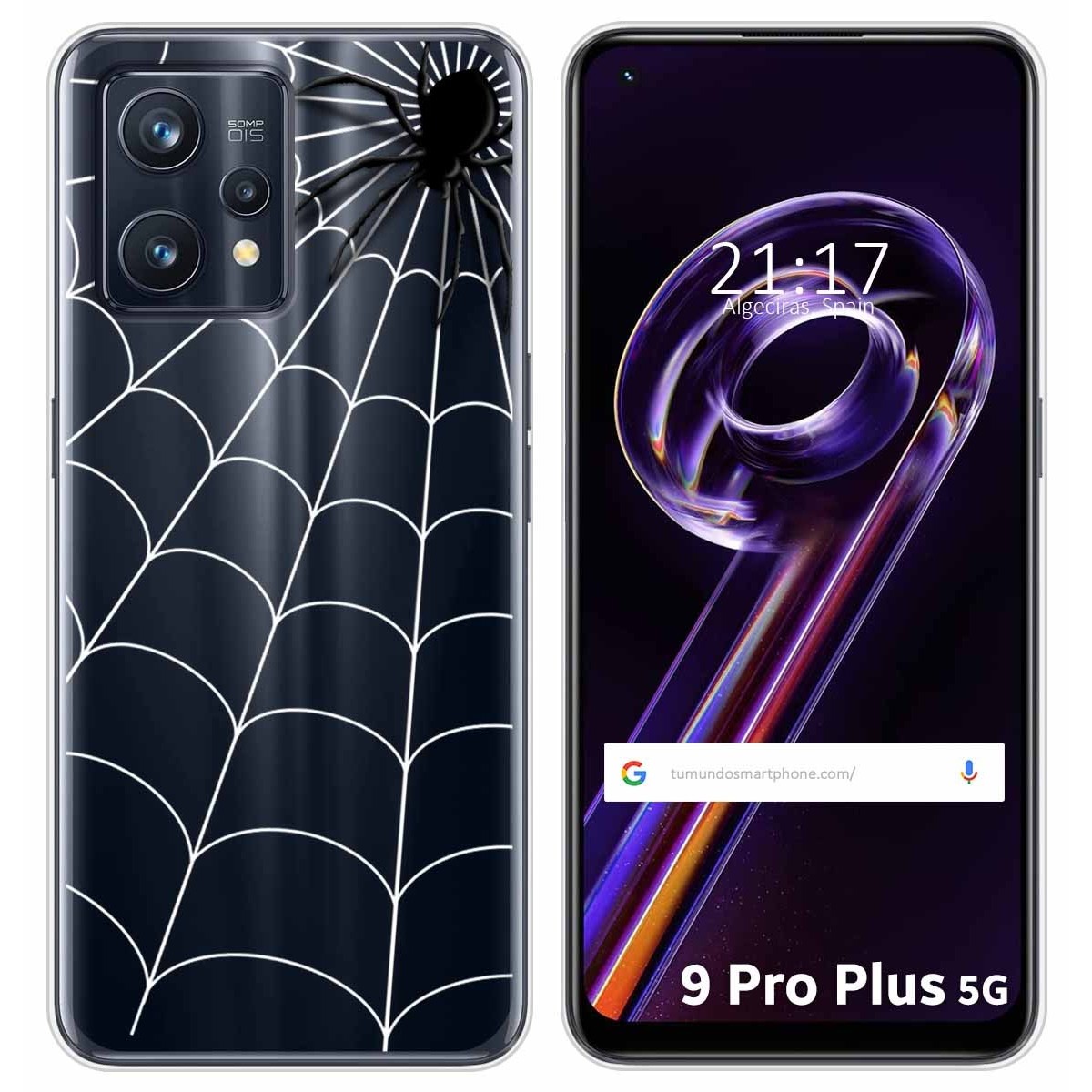 Funda Silicona Transparente para Realme 9 Pro Plus 5G diseño Araña Dibujos