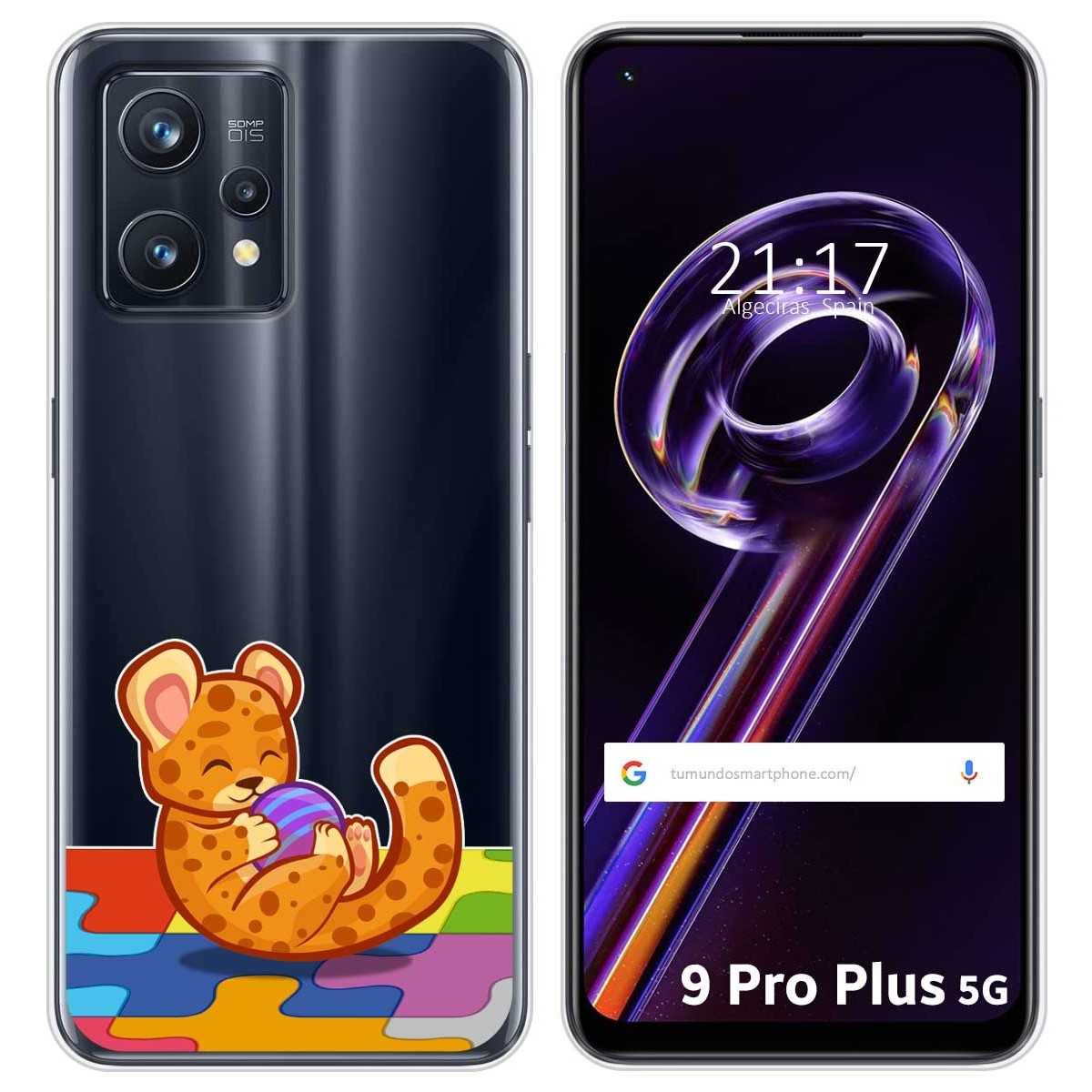 Funda Silicona Transparente para Realme 9 Pro Plus 5G diseño Leopardo Dibujos