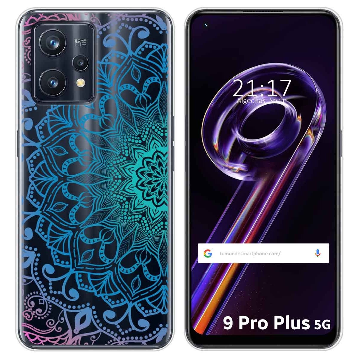 Funda Silicona Transparente para Realme 9 Pro Plus 5G diseño Mandala Dibujos