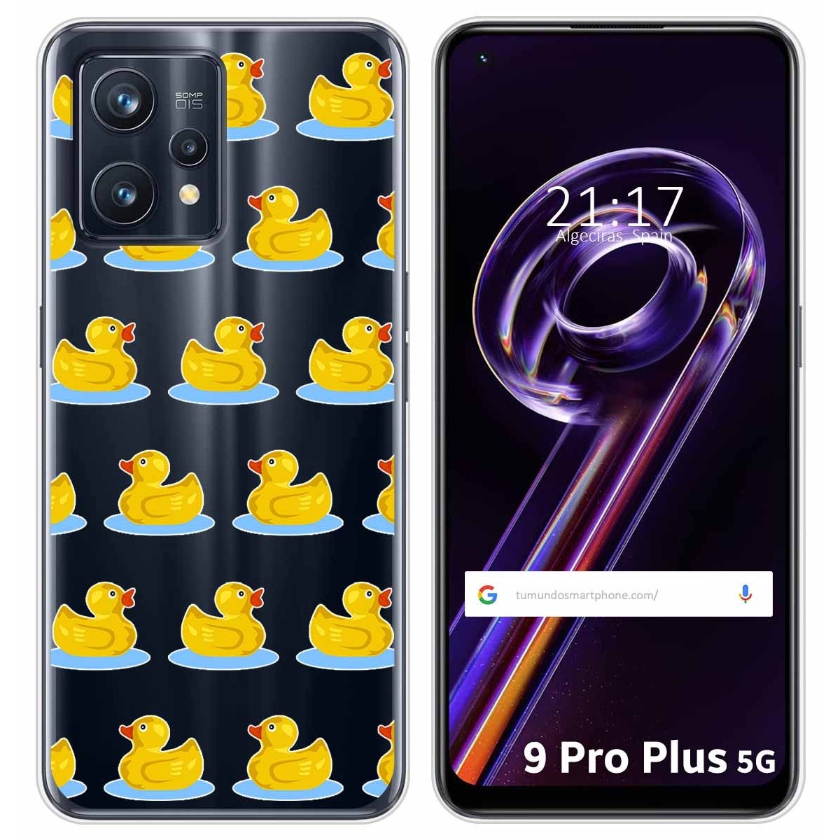 Funda Silicona Transparente para Realme 9 Pro Plus 5G diseño Pato Dibujos