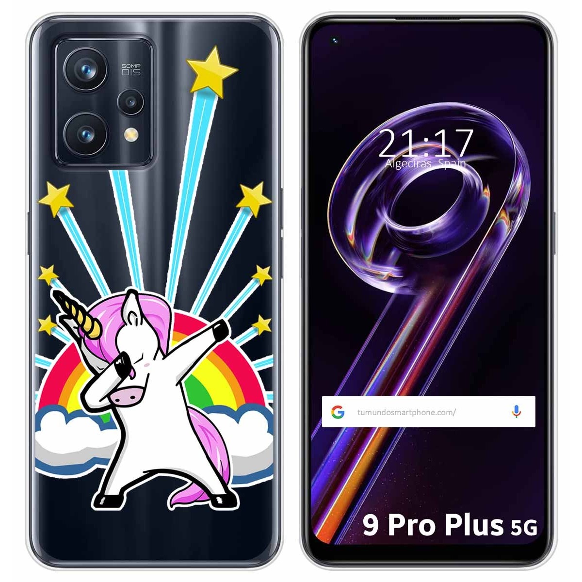 Funda Silicona Transparente para Realme 9 Pro Plus 5G diseño Unicornio Dibujos