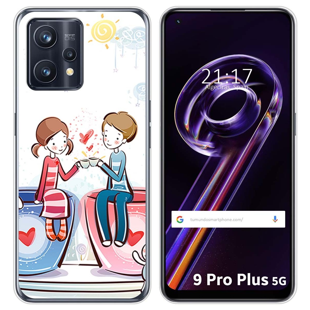 Funda Silicona para Realme 9 Pro Plus 5G diseño Café Dibujos