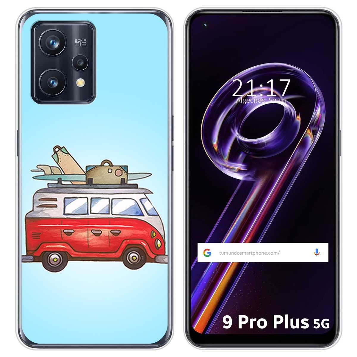 Funda Silicona para Realme 9 Pro Plus 5G diseño Furgoneta Dibujos