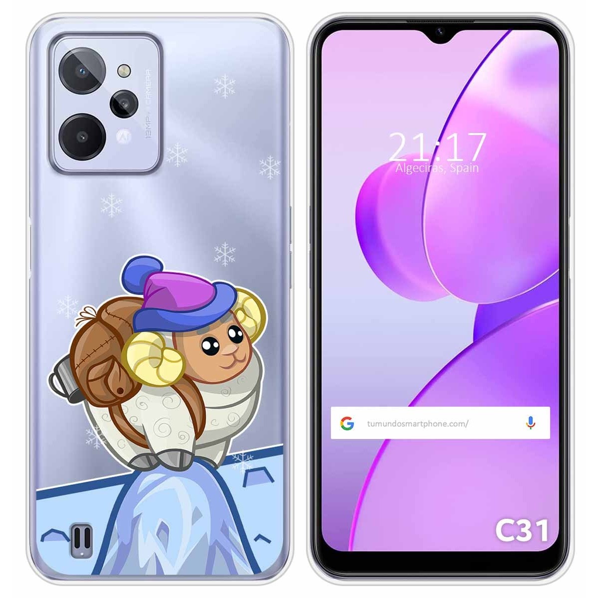 Funda Silicona Transparente para Realme C31 diseño Cabra Dibujos