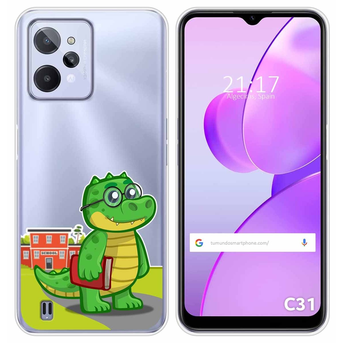Funda Silicona Transparente para Realme C31 diseño Coco Dibujos