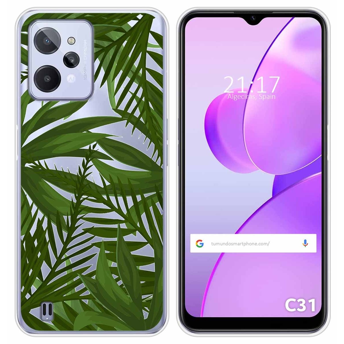Funda Silicona Transparente para Realme C31 diseño Jungla Dibujos