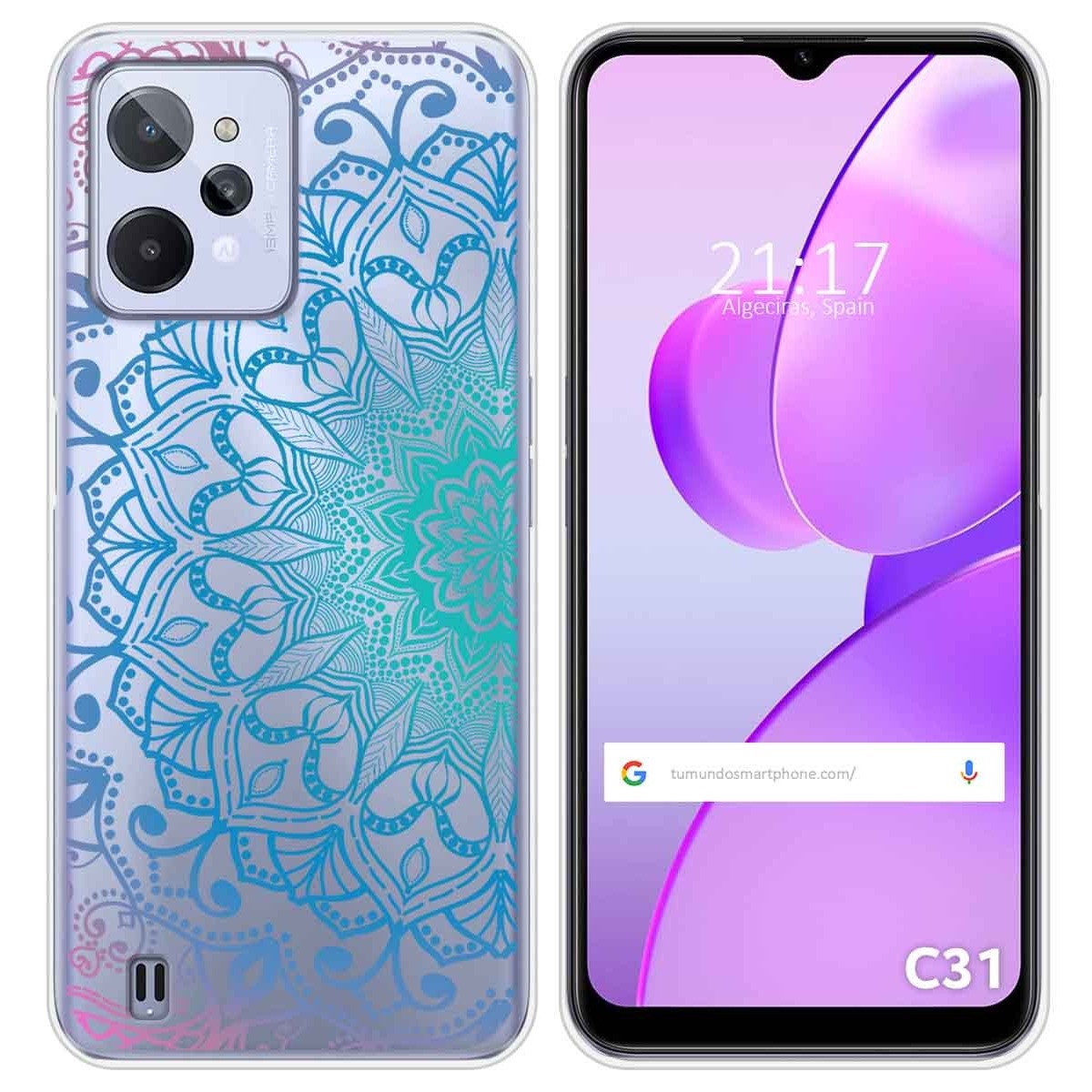 Funda Silicona Transparente para Realme C31 diseño Mandala Dibujos