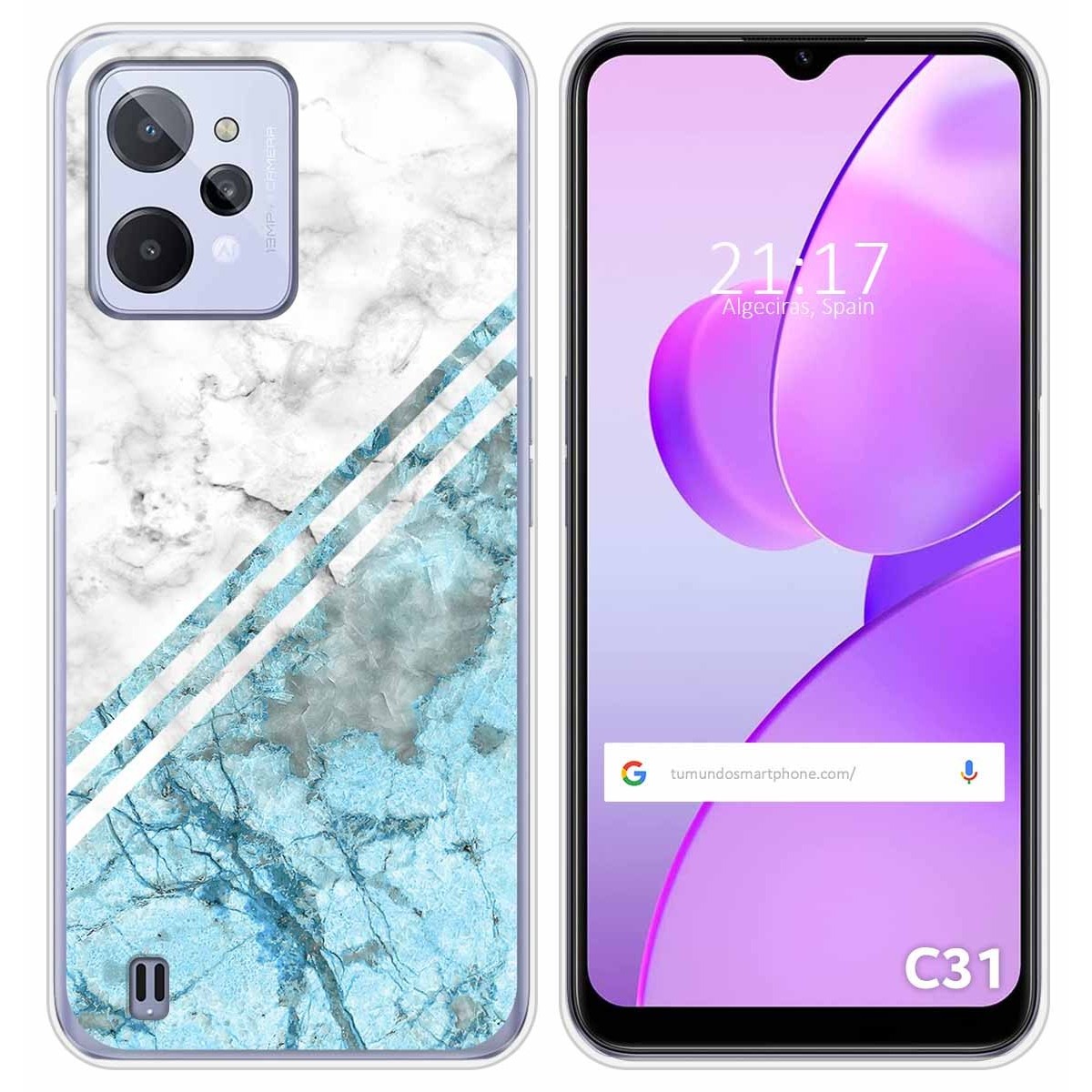 Funda Silicona para Realme C31 diseño Mármol 02 Dibujos
