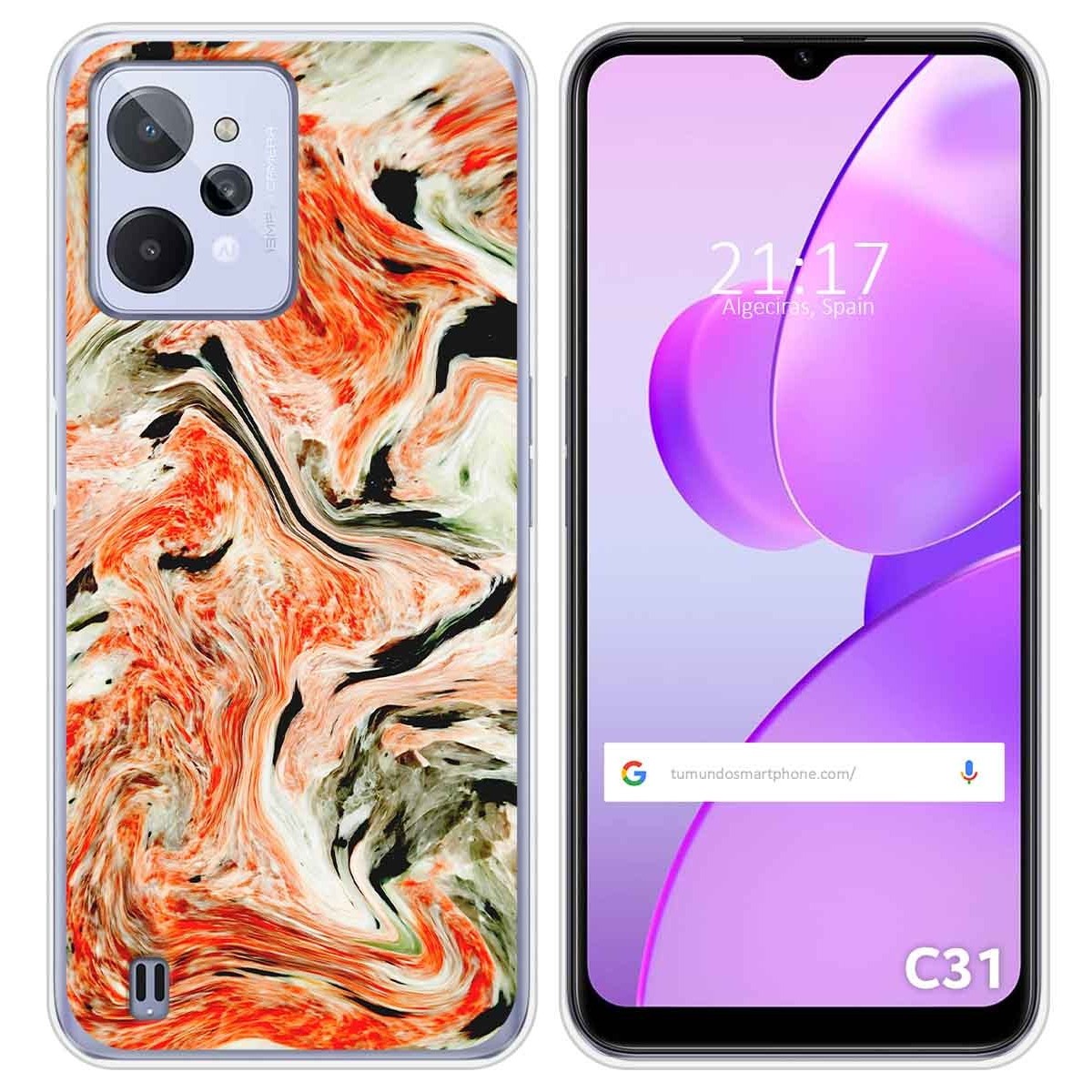 Funda Silicona para Realme C31 diseño Mármol 12 Dibujos