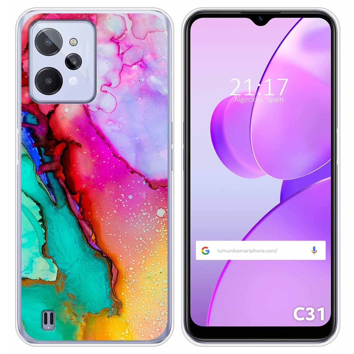 Funda Silicona para Realme C31 diseño Mármol 15 Dibujos