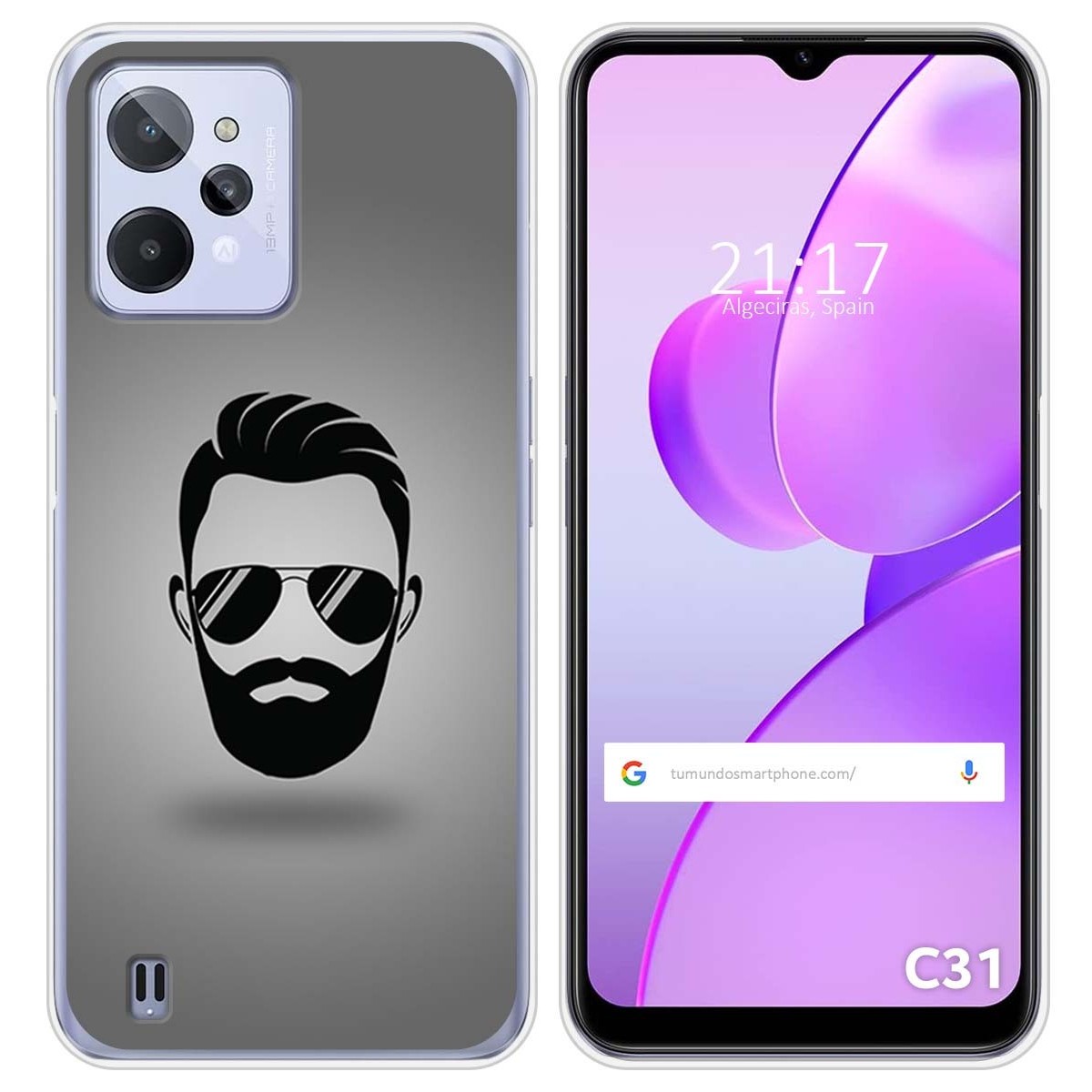Funda Silicona para Realme C31 diseño Barba Dibujos