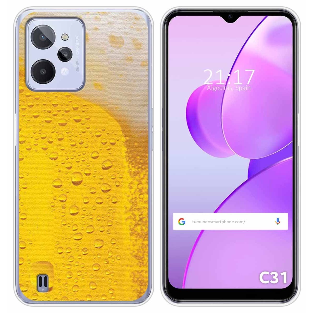 Funda Silicona para Realme C31 diseño Cerveza Dibujos
