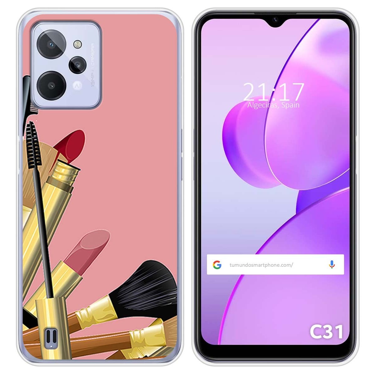 Funda Silicona para Realme C31 diseño Brochas Dibujos