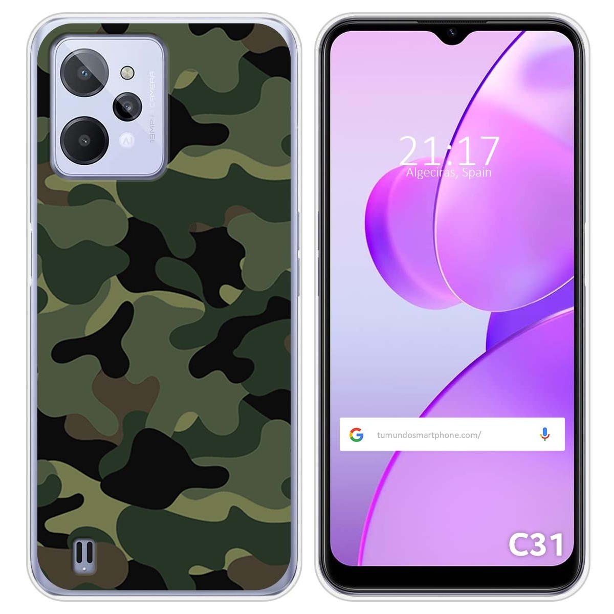 Funda Silicona para Realme C31 diseño Camuflaje Dibujos