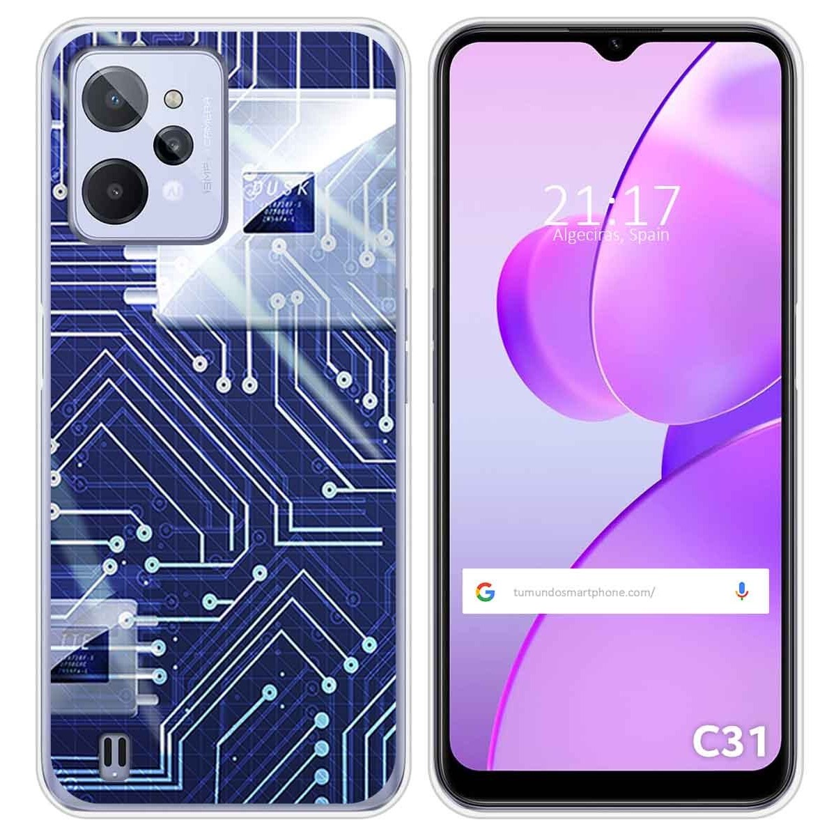 Funda Silicona para Realme C31 diseño Circuito Dibujos