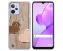Funda Silicona para Realme C31 diseño Corazones Madera Dibujos