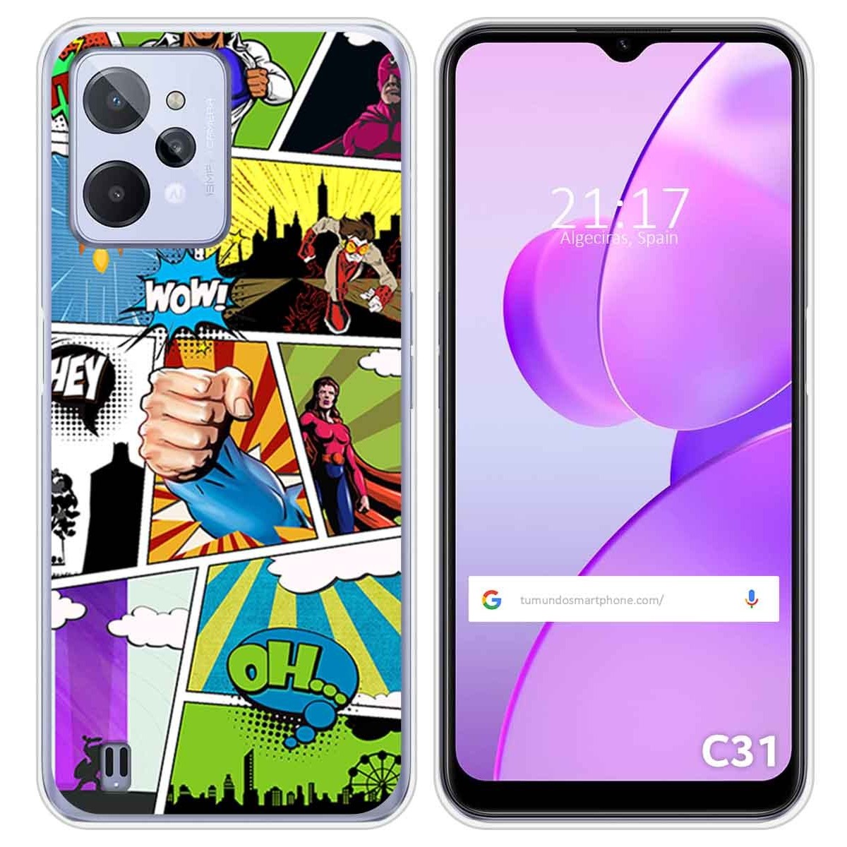 Funda Silicona para Realme C31 diseño Comic Dibujos
