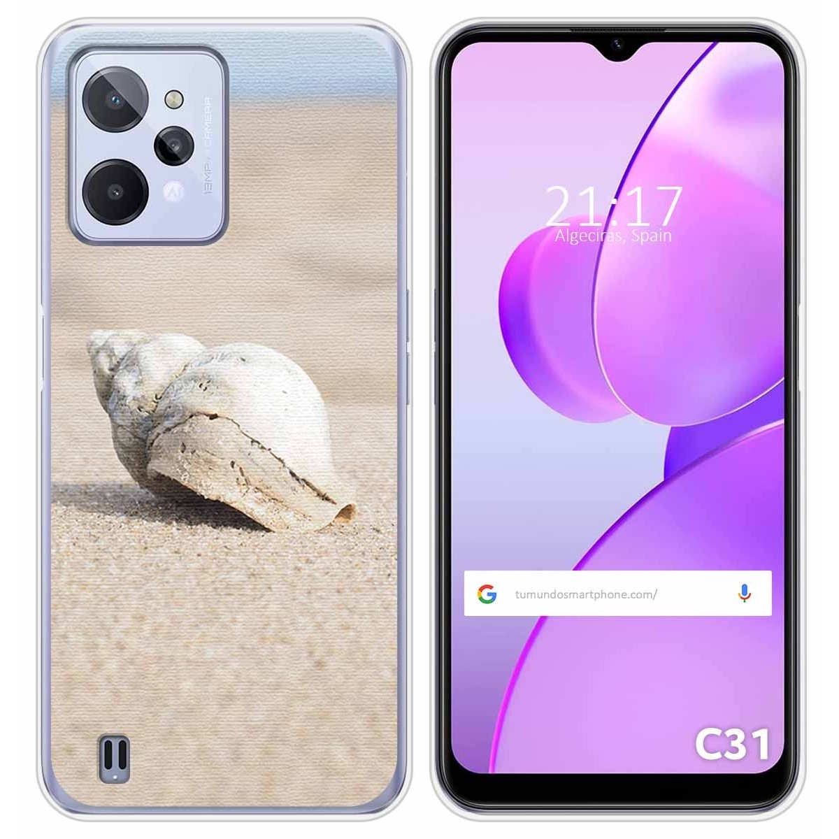 Funda Silicona para Realme C31 diseño Concha Dibujos