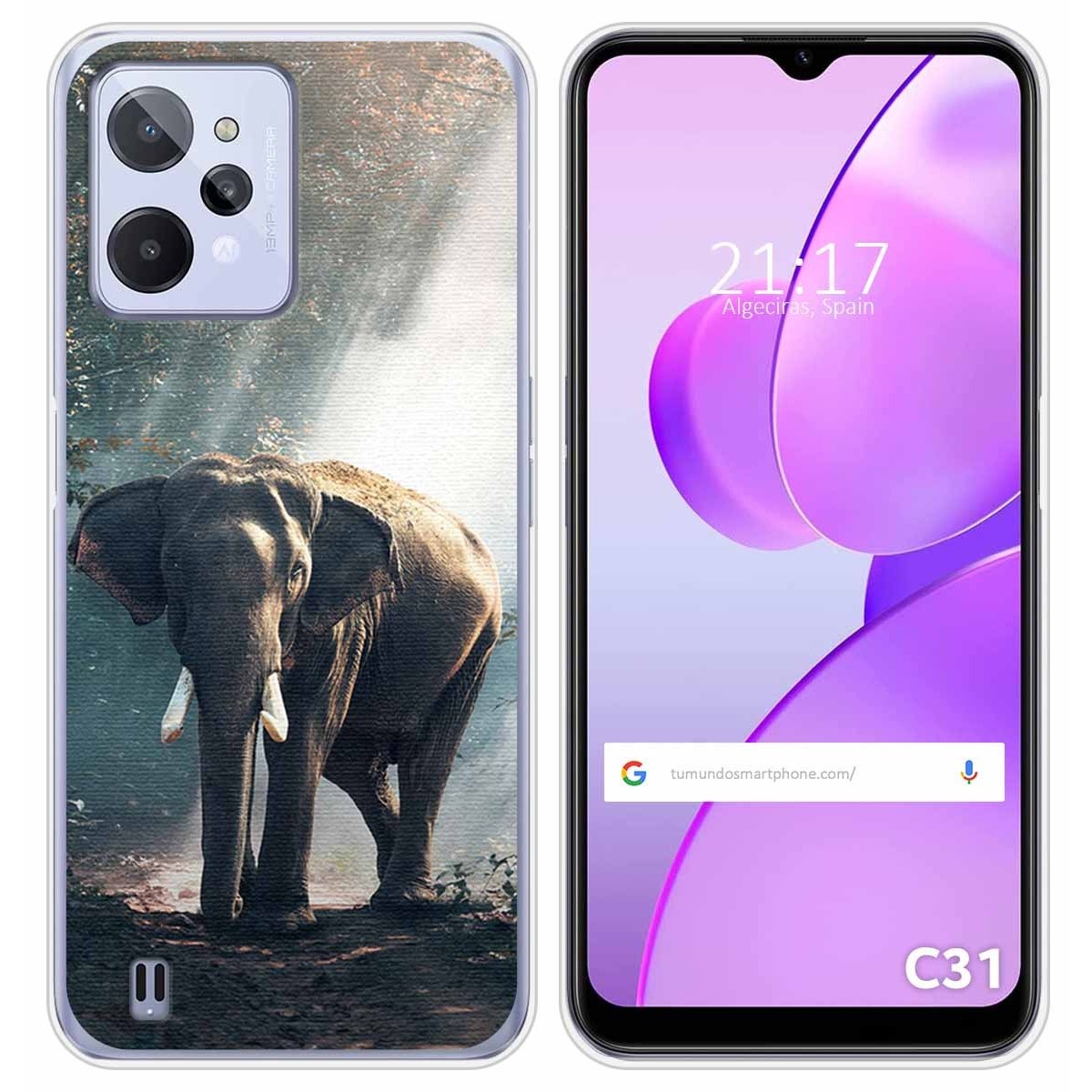 Funda Silicona para Realme C31 diseño Elefante Dibujos