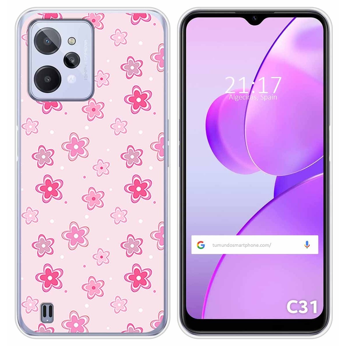 Funda Silicona para Realme C31 diseño Flores Dibujos
