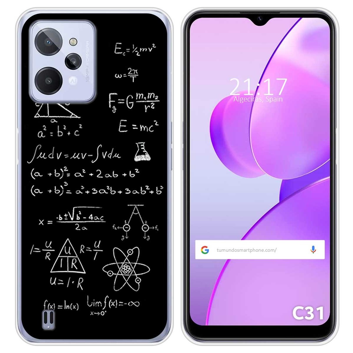 Funda Silicona para Realme C31 diseño Formulas Dibujos
