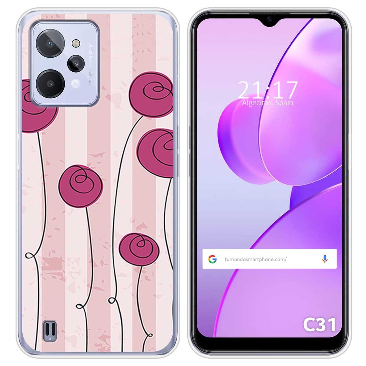 Funda Silicona para Realme C31 diseño Flores Vintage Dibujos