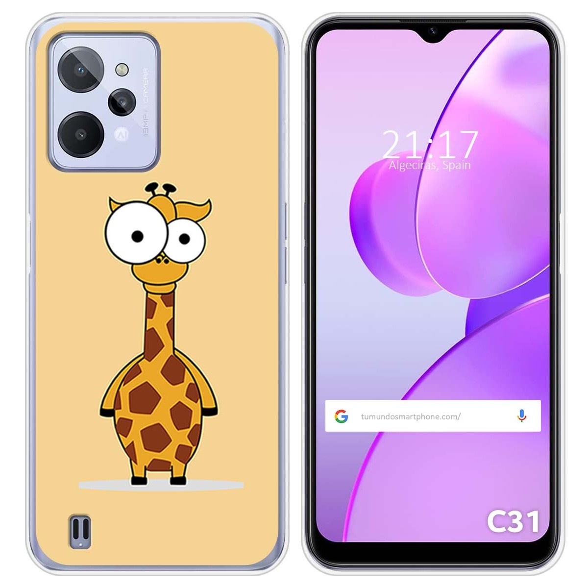 Funda Silicona para Realme C31 diseño Jirafa Dibujos