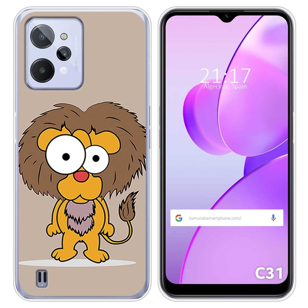 Funda Silicona para Realme C31 diseño Leon Dibujos