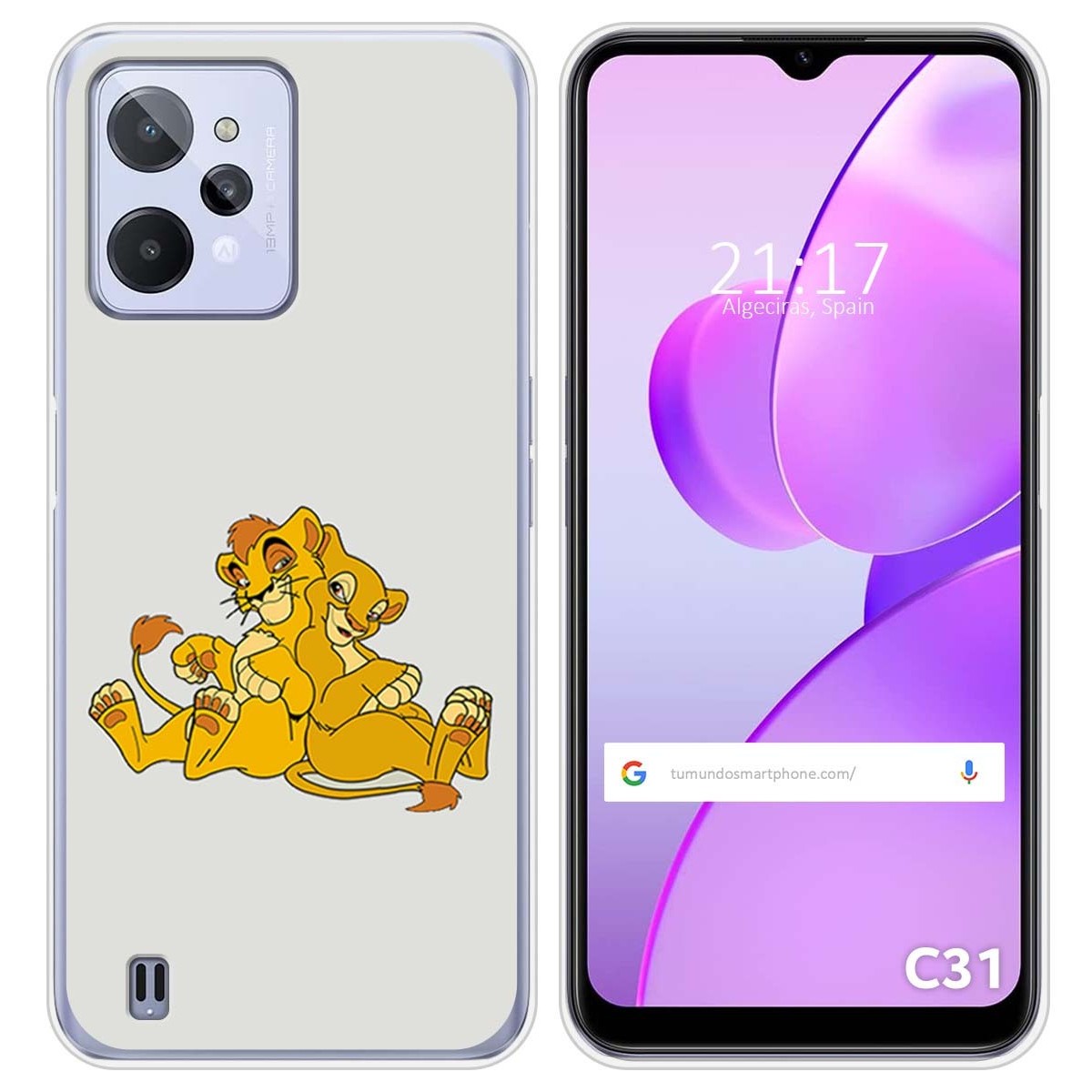 Funda Silicona para Realme C31 diseño Leones Dibujos