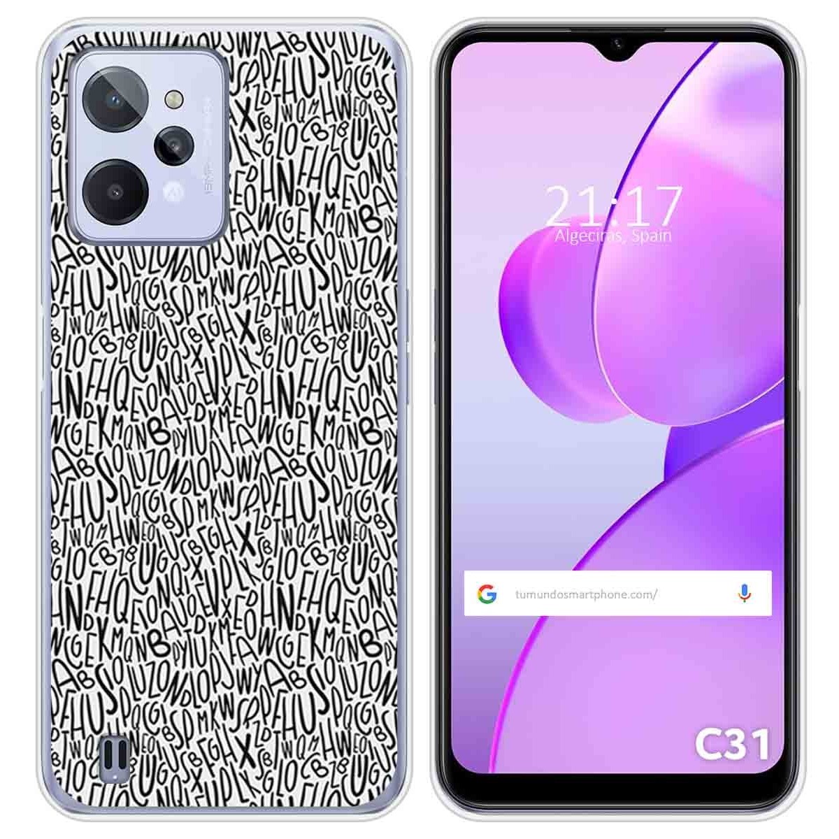 Funda Silicona para Realme C31 diseño Letras Dibujos