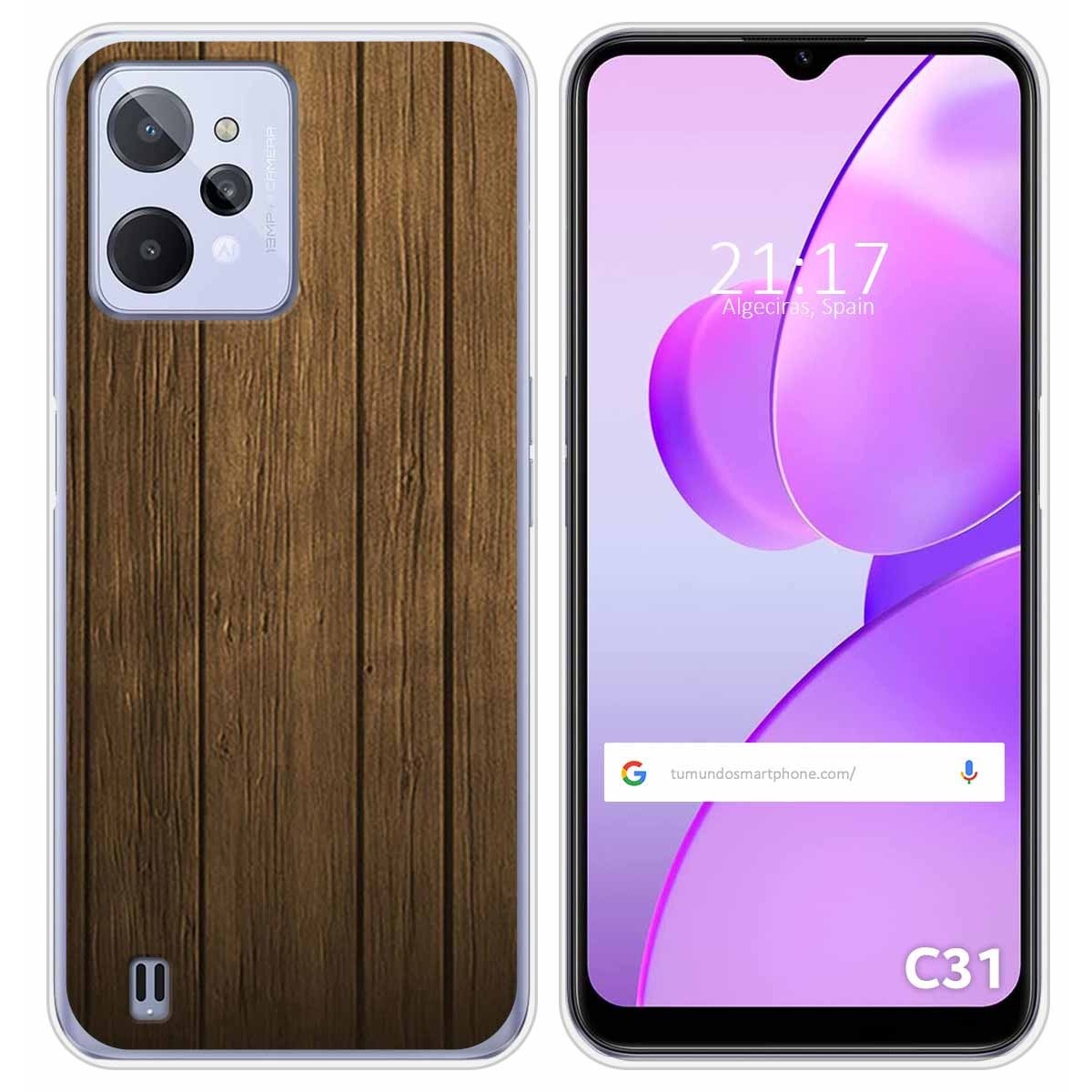 Funda Silicona para Realme C31 diseño Madera Dibujos