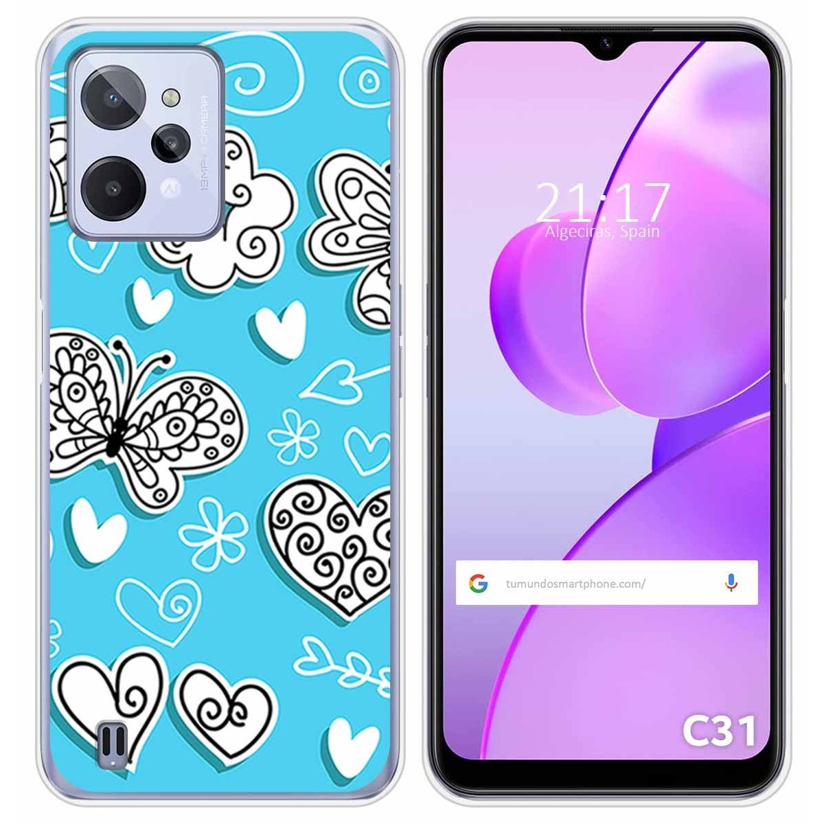 Funda Silicona para Realme C31 diseño Mariposas Dibujos