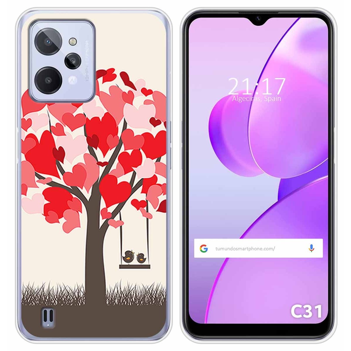 Funda Silicona para Realme C31 diseño Pajaritos Dibujos