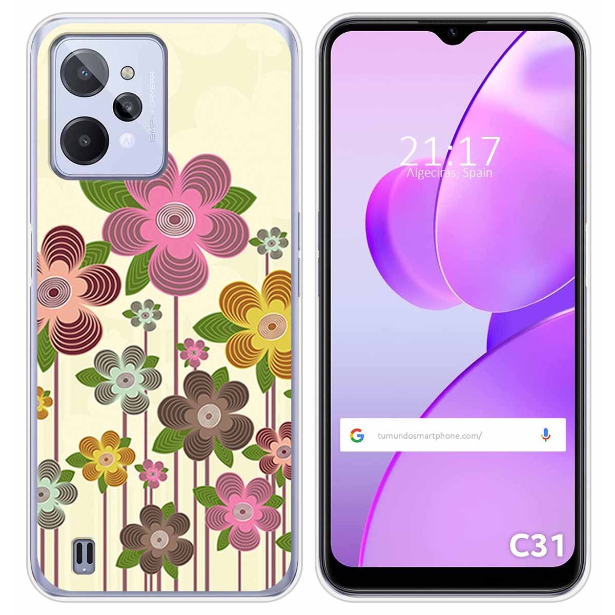 Funda Silicona para Realme C31 diseño Primavera En Flor Dibujos