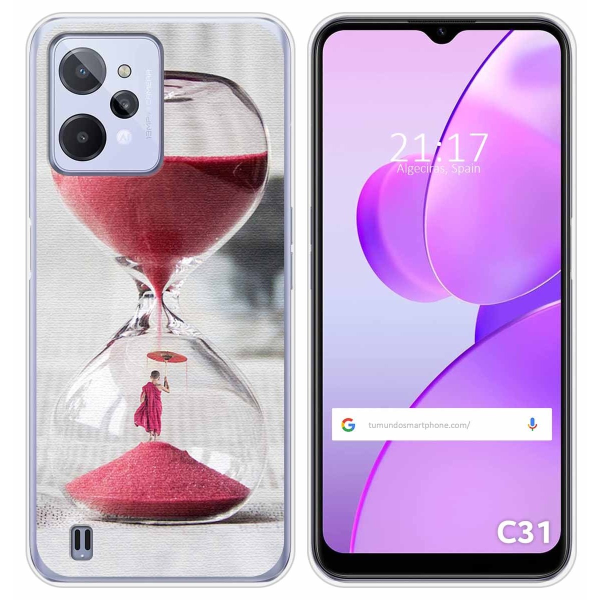 Funda Silicona para Realme C31 diseño Reloj Dibujos