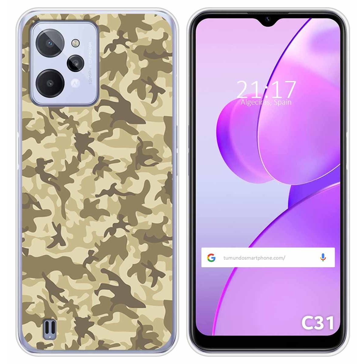 Funda Silicona para Realme C31 diseño Sand Camuflaje Dibujos
