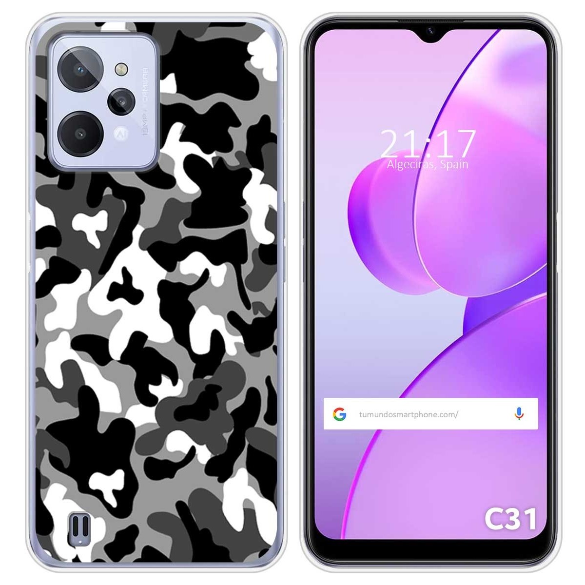 Funda Silicona para Realme C31 diseño Snow Camuflaje Dibujos