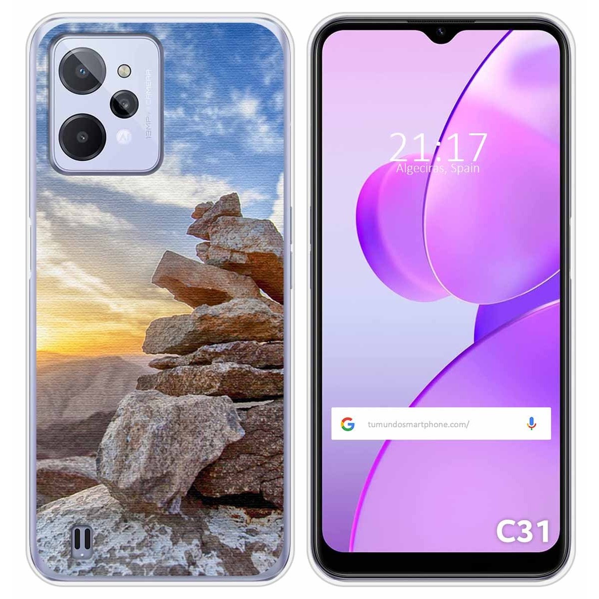 Funda Silicona para Realme C31 diseño Sunset Dibujos