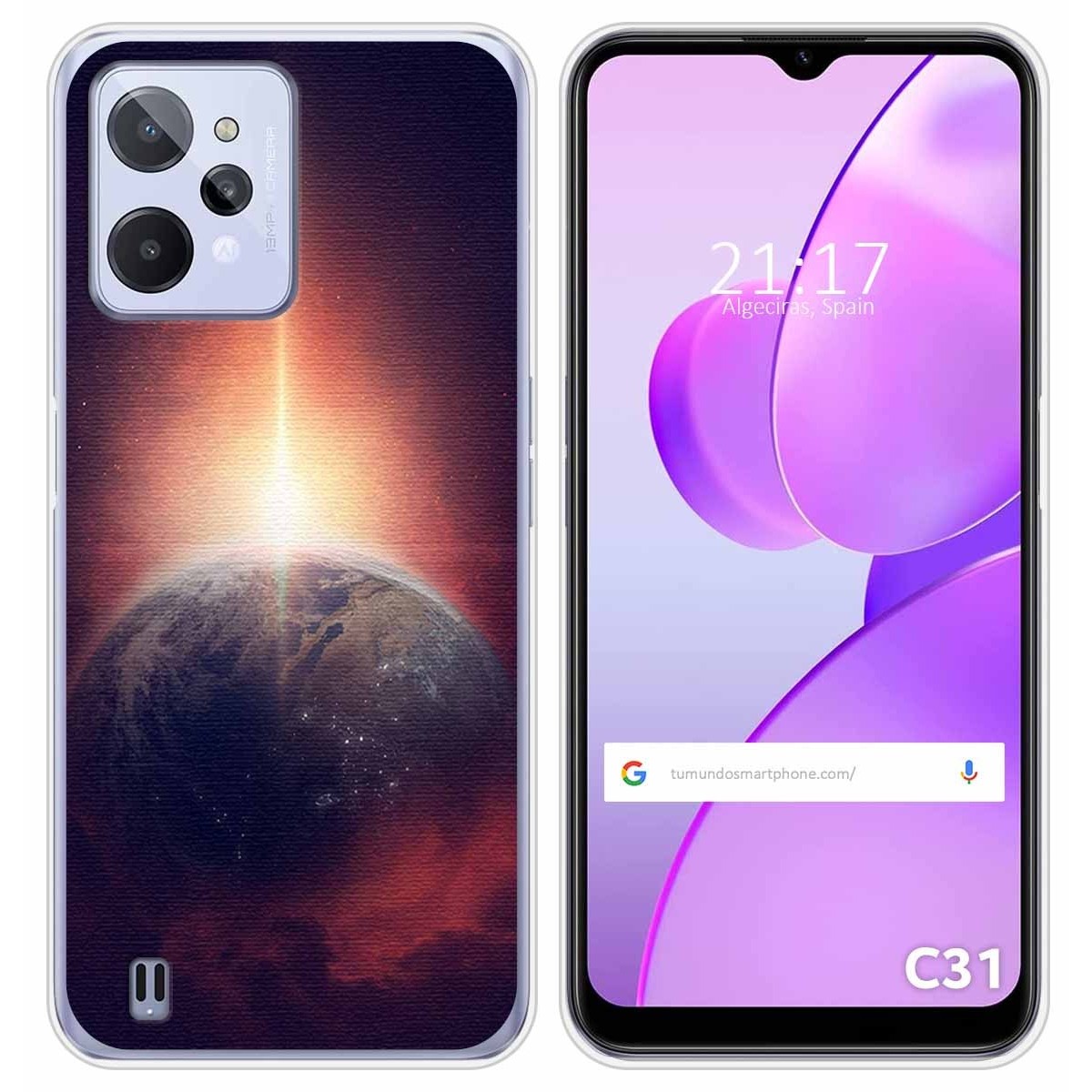 Funda Silicona para Realme C31 diseño Tierra Dibujos