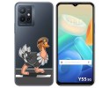 Funda Silicona Transparente para Vivo Y55 5G diseño Avestruz Dibujos
