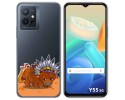 Funda Silicona Transparente para Vivo Y55 5G diseño Bufalo Dibujos
