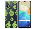 Funda Silicona Transparente para Vivo Y55 5G diseño Cactus Dibujos