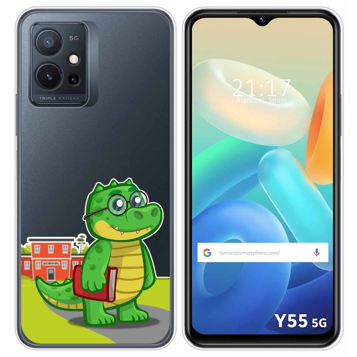 Funda Silicona Transparente para Vivo Y55 5G diseño Coco Dibujos