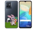 Funda Silicona Transparente para Vivo Y55 5G diseño Conejo Dibujos