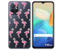 Funda Silicona Transparente para Vivo Y55 5G diseño Flamenco Dibujos