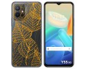 Funda Silicona Transparente para Vivo Y55 5G diseño Hojas Dibujos