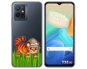 Funda Silicona Transparente para Vivo Y55 5G diseño Tigre Dibujos